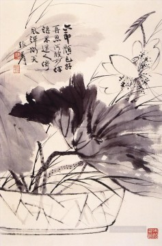 Chang dai chien lotus 23 old China ink Oil Paintings